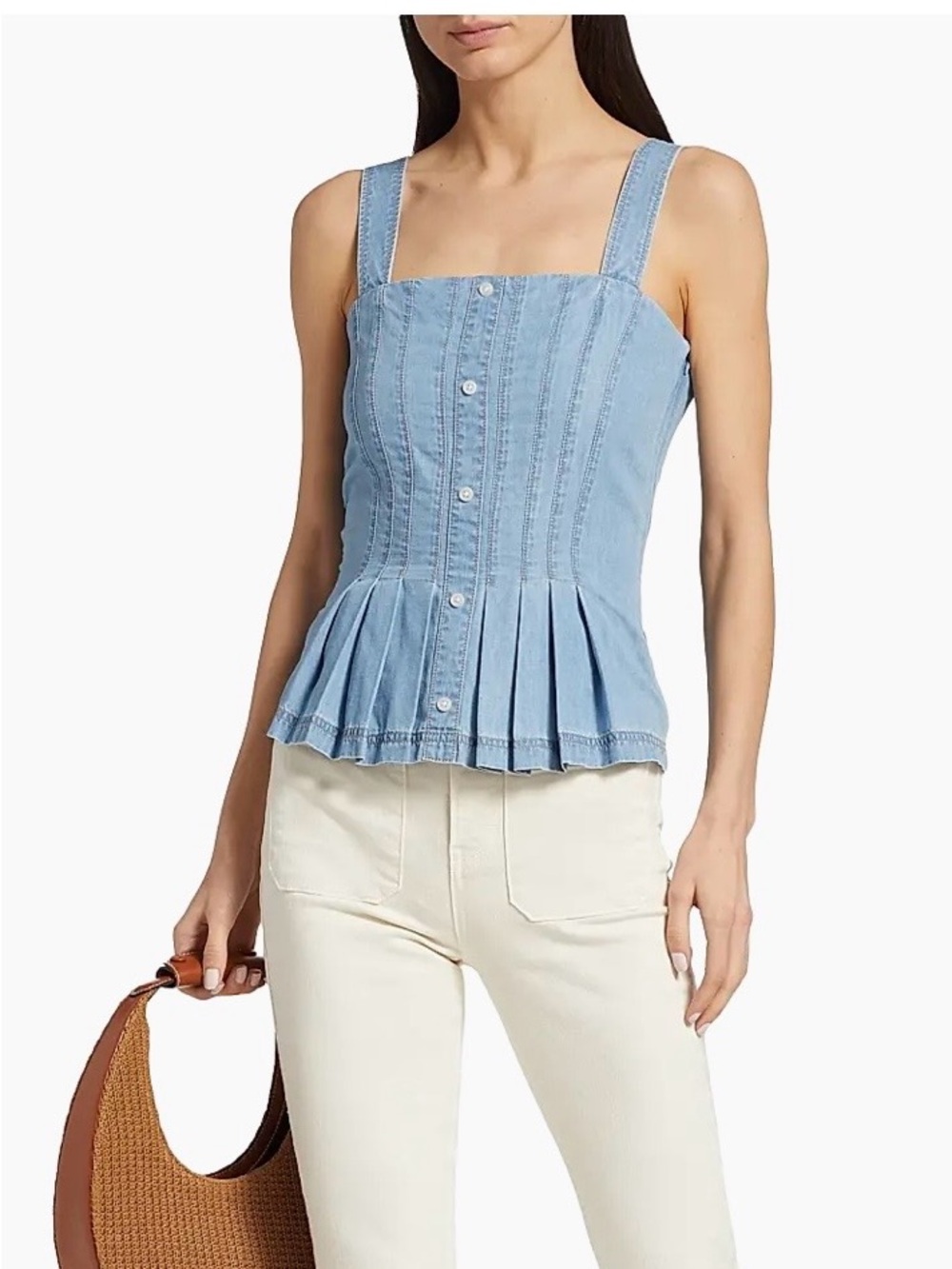 Veronica Beard
Laura Denim Peplum Tank